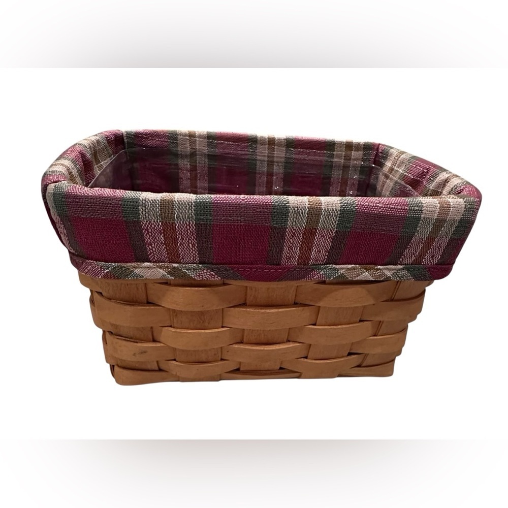 Longaberger Large Recipe Basket 1999 , Protector, Orchard Park Plaid Liner